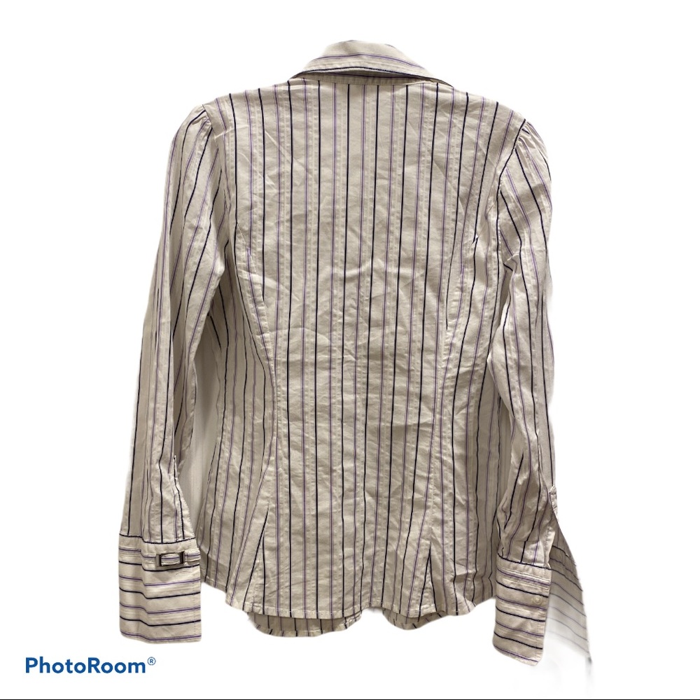 Express White Button-Down With Vertical Stripes - image 2